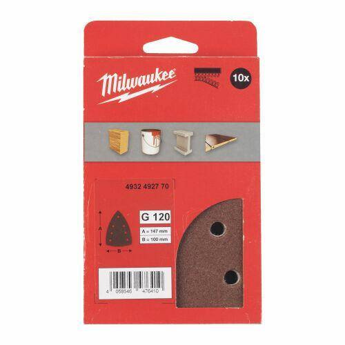 MILWAUKEE PAPIER ŚCIERNY DELTA 100mm x 147mm 7 OTWORÓW P240 /10szt.