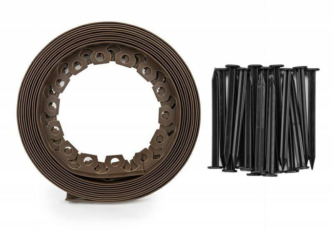 ZESTAW OBRZEŻY TRAWNIKOWYCH 40mm EASY BORDER BRĄZOWE