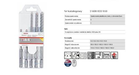BOSCH WIERTŁO SDS PLUS-5X KPL. 5szt. 5/6/6/8/10x160mm