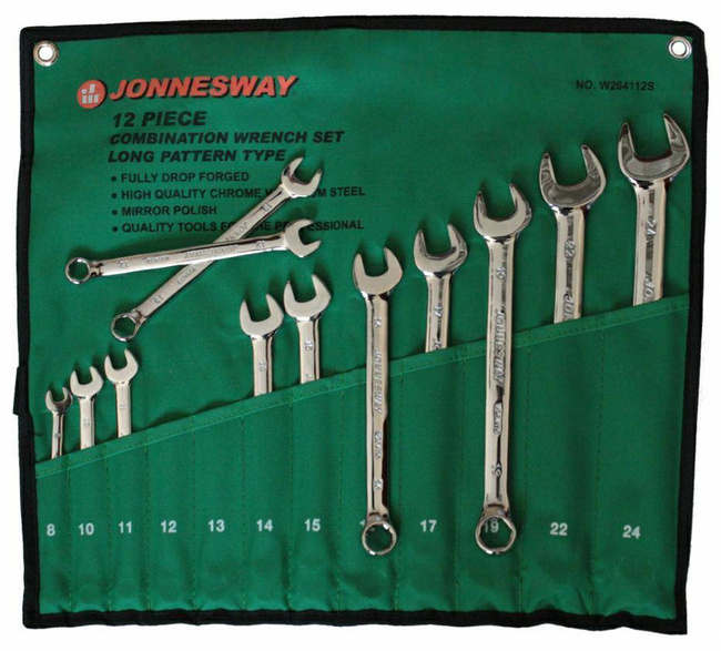 JONNESWAY  zestaw. kluczy płasko-oczkowych 6kt. długich 12szt. W264112S 