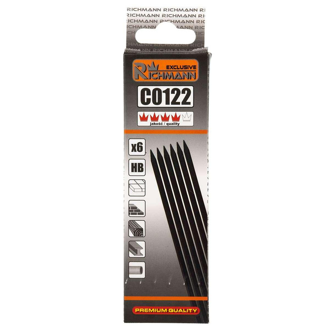 WKŁADY DO OŁÓWKÓW AUTOMAT. CZARNE 6 SZT. (HB) RICHMANN EXCLUSIVE C0122