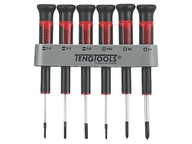 Zestaw wkrętaków precyzyjnych płaskich i krzyżakowych PH 6 szt. TengTools MDM706