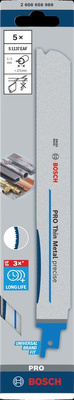 BOSCH BRZESZCZOT DO PIŁY SZABLASTEJ PRO THIN METAL PRECISE S1137EAF 1,1 x 25 x 225mm /5szt.
