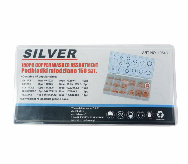PODKŁADKI MIEDZIANE 150 szt. /SILVER