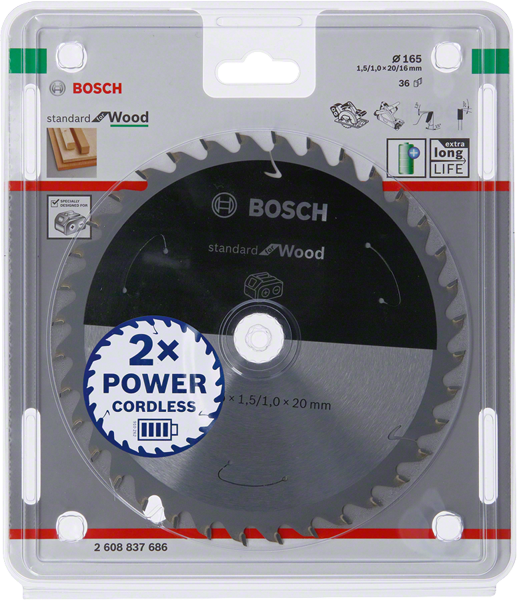 BOSCH PIŁA STANDARD WOOD ACCU 165x20x36z