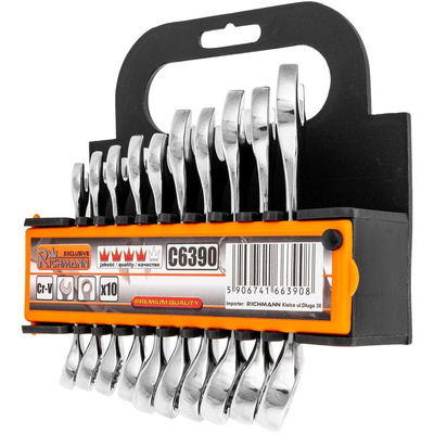 Zestaw kluczy płasko-oczkowych krótkich 10-19 mm 10 szt. Corona / Richmann Exclusive C6390