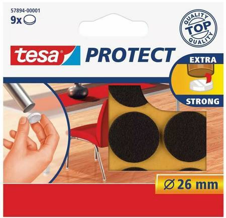 TESA PODKŁADKI FILCOWE 26mm BRĄZ 9szt.