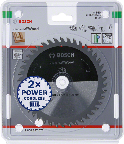 BOSCH PIŁA STANDARD WOOD ACCU 140x20x42z