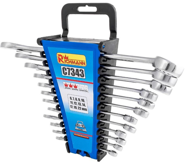 Zestaw kluczy płasko-oczkowych 6-22mm na panelu Corona / Richmann C7343