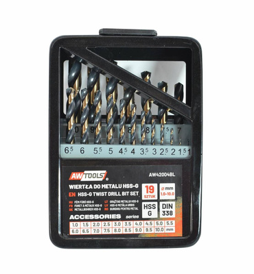 AWTOOLS WIERTŁO METAL HSS M2 KPL. 19szt./1.0-10 mm/ PREMIUM