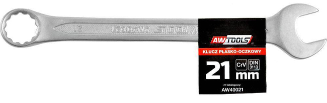 AWTOOLS KLUCZ PŁASKO-OCZKOWY CrV DIN3113 ROZMIAR: 21 (MM)