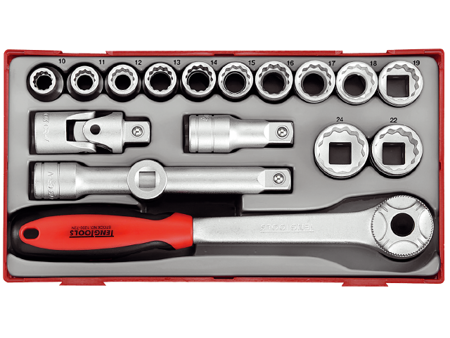 Zestaw kluczy nasadowych 1/2" 12-kąt. 10-24 mm TengTools TT1218 (39180104)