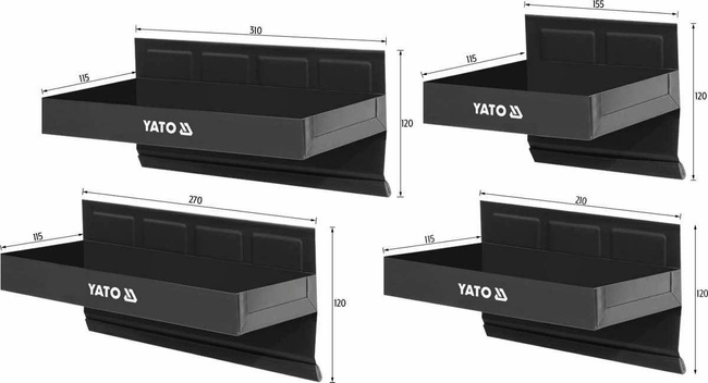 YATO ZESTAW PÓŁEK MAGNETYCZNYCH 4szt.