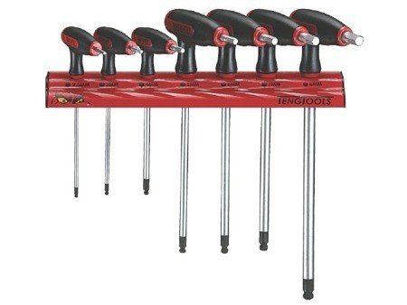Zestaw kluczy trzpieniowych sześciokątnych calowych na wieszaku ściennym 7 szt. TengTools WRHEX07AF (128260205)