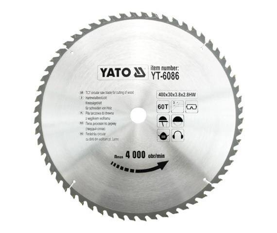 YATO PIŁA TARCZOWA WIDIOWA 400x30mm  60-ZĘBÓW 6086