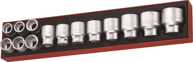 14-elementowy zestaw nasadek calowych z chwytem kwadratowym 3/4" Teng Tools TTX34AF 101540201