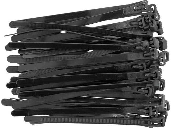 YATO OPASKA PLASTIKOWA SAMOZACISKOWA CZARNA  7,6*150 /50szt