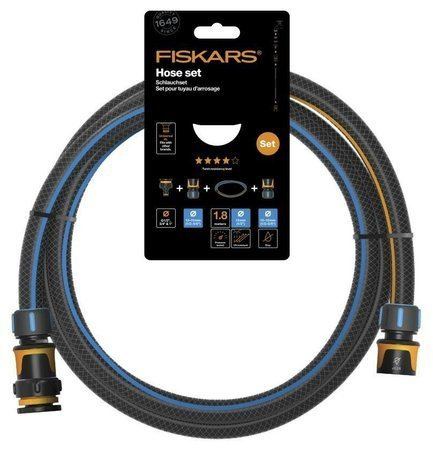 FISKARS ZESTAW PRZYŁĄCZENIOWY WĄŻ 1/2" 1,8m - Q4