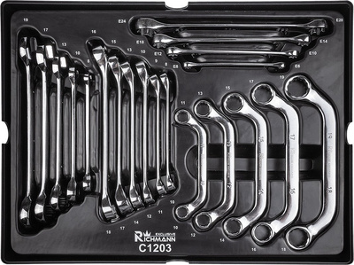 Zestaw kluczy płasko oczkowych z grzechotką, oczkowych TORX, kluczy do przewodów hamulcowyc, kluczy typu "C" Corona Exclusive C1203