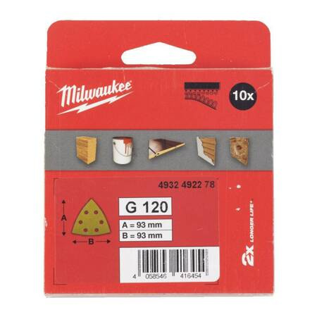 MILWAUKEE PAPIER ŚCIERNY DELTA PREMIUM HP 93mm x 93mm /6 OTWORÓW P240 /10szt.