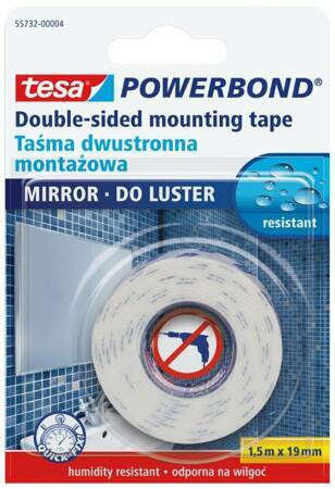 TESA TAŚMA DWUSTRONNA POWERBOND 1,5m x 19mm DO LUSTER