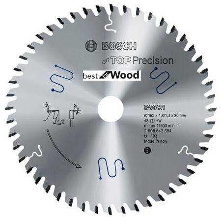 BOSCH PIŁA TARCZA TOP WOOD 165x20x48z