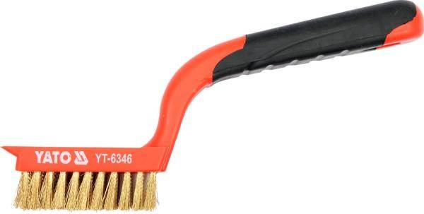 YATO SZCZOTKA DRUCIANA 5-RZĘDOWA 180mm, PLASTIKOWA RĄCZKĄ, DRUT MOSIĘŻNY  6346