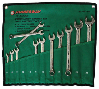 JONNESWAY  zestaw. kluczy płasko-oczkowych 6kt. długich 12szt. W264112S 