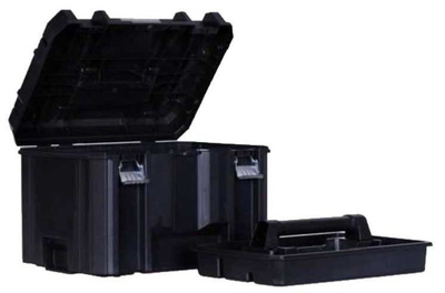 Zestaw TSTAK: skrzynia z automatycznie otwieraną pokrywą + skrzynka z tacką TSTAK VI Stanley FatMax