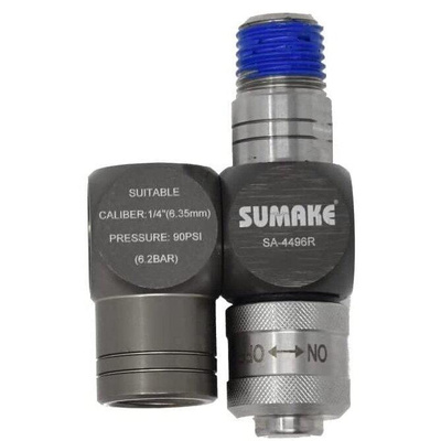 Uniwersalny złączka 1/4" (gwint zewnętrzny i wewnętrzny) obrotowy 360° z regulatorem CA401 - SUMAKE