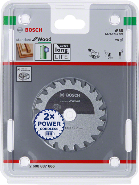 BOSCH PIŁA STANDARD WOOD ACCU 85x15x20z