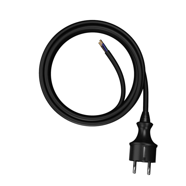AWTOOLS PRZEWÓD Z WTYCZKĄ 3m 2x0,75 CZARNY H05RR-F