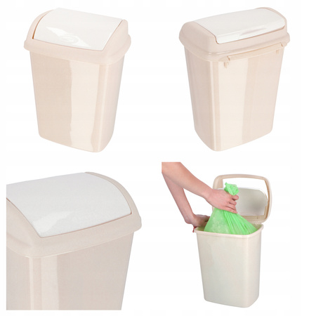 CURVER KOSZ UCHYLNY "DOMINIK" 10L   /BEŻ LUX/ BEŻ