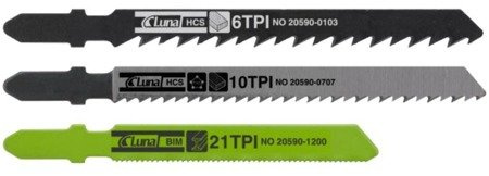Brzeszczoty do drewna, metalu i tworzyw sztucznych 3 szt. Luna 181050105