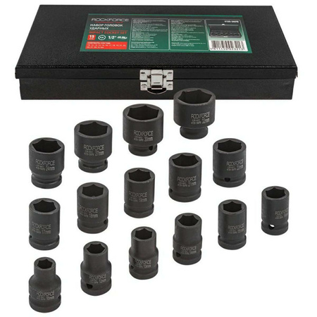 ROCKFORCE NASADKI UDAROWE kpl. 15el.1/2"  6-KĄT. (10-32mm)