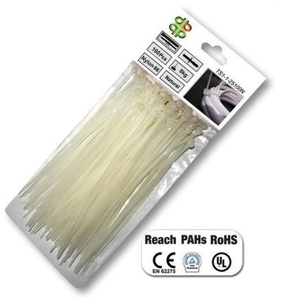 OPASKA PLASTIKOWA BIAŁA  3,6 x 150mm 100szt.