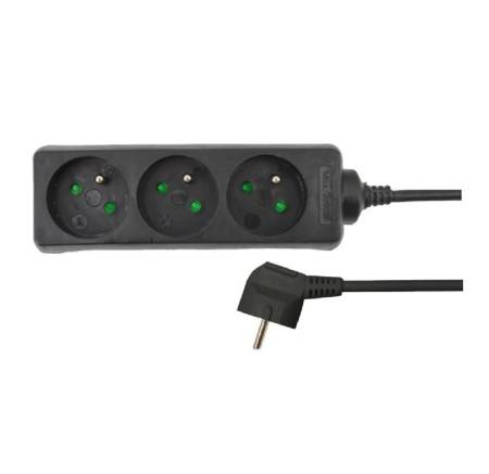 AWTOOLS PRZEDŁUŻACZ DOMOWY CZARNY 4 - GNIAZDA 5,0m Z UZIEMIENIEM