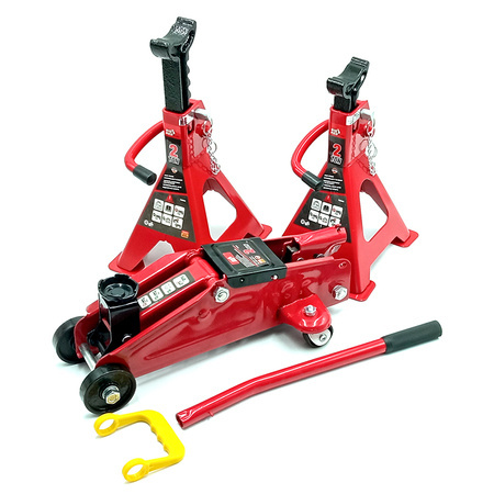 Zestaw Podnośnik hydrauliczny 2T + Podstawa zabezpieczająca 2T (2 szt.) Torin BIG RED