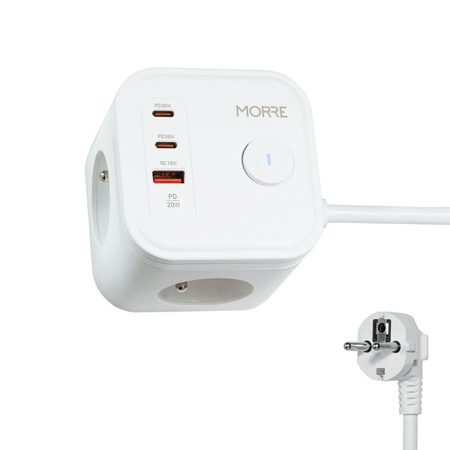 MORRE KOSTKA ZASILAJĄCA 3G, 2xUSB, USB-C 1,5m