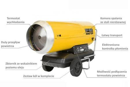 MASTER NAGRZEWNICA OLEJOWA B 360 BEZ ODPROWADZANIA SPALIN 111kW