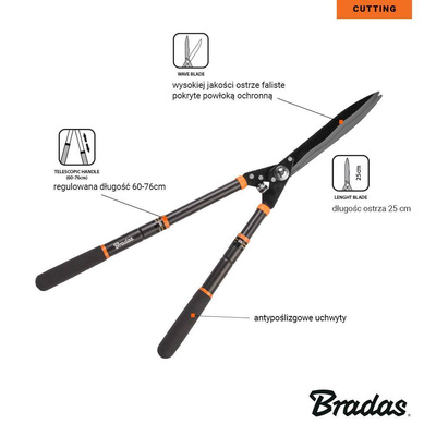 NOŻYCE DO ŻYWOPŁOTU V-SERIES OSTRZE FALISTE TELESKOPOWE