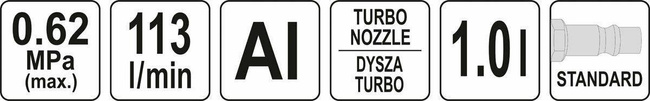 YATO PNEUMATYCZNY PISTOLET DO WYTWARZANIA PIANY/PIANOWNICA 1L