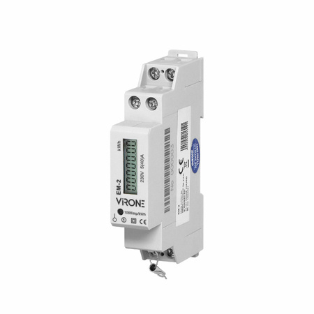 ORNO 1-fazowy licznik energii elektrycznej, 40A, MID, wyjście impulsowe, 1 moduł, DIN TH-35mm