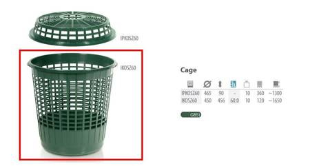 KOSZ ZIELONY CAGE  60L