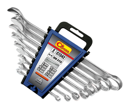 Klucze płasko oczkowe 6-22 mm 8 szt. Corona C7342