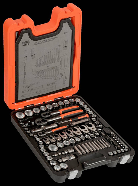 BAHCO ZESTAW KLUCZY 138el 1/4"/3/8" /1/2"  S138
