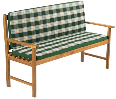 Poduszka na ławkę ogrodową zielona kratka Fieldmann FDZN 9108