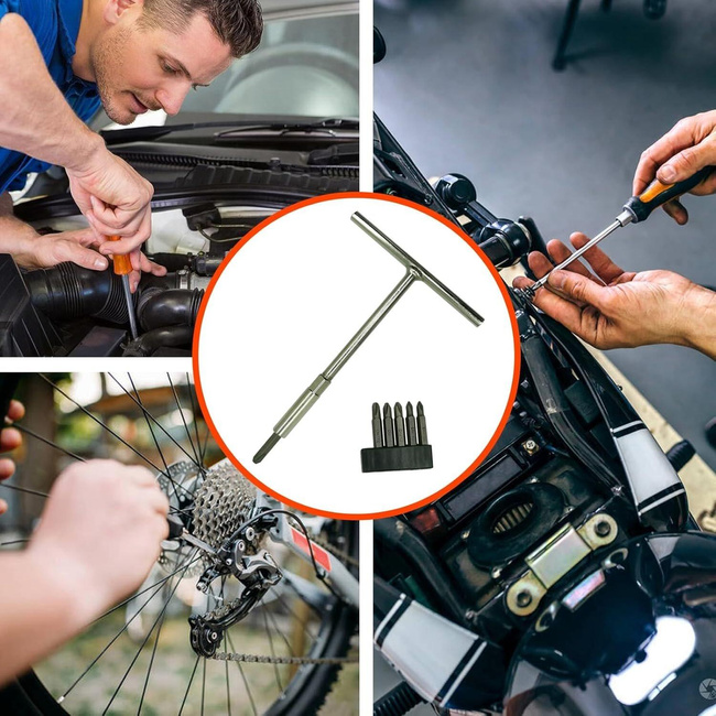 Uchwyt T, zestaw bitów JIS 1/4'' 6 sztuk GB9000 - ELLIENT TOOLS
