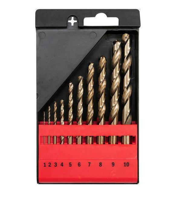 YATO ZESTAW WIERTEŁ DO METALU HSS  10 elem. 1, 2, 3, 4, 5, 6 ,7, 8, 9, 10mm, KOBALT