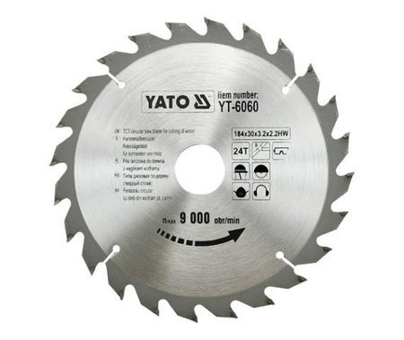 YATO PIŁA TARCZOWA WIDIOWA 184x30mm 24-ZĘBY 6060